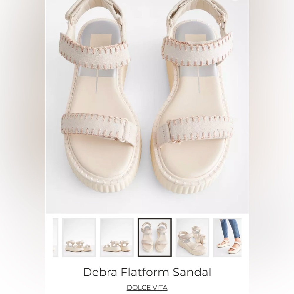 Debra Ivory Suede Flatform Sandal